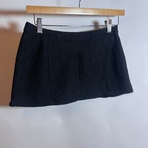 Vintage Talassio Black Tweed Micro Skirt
